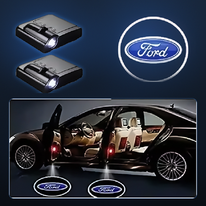 Proyector de bienvenida con el logo de tu auto