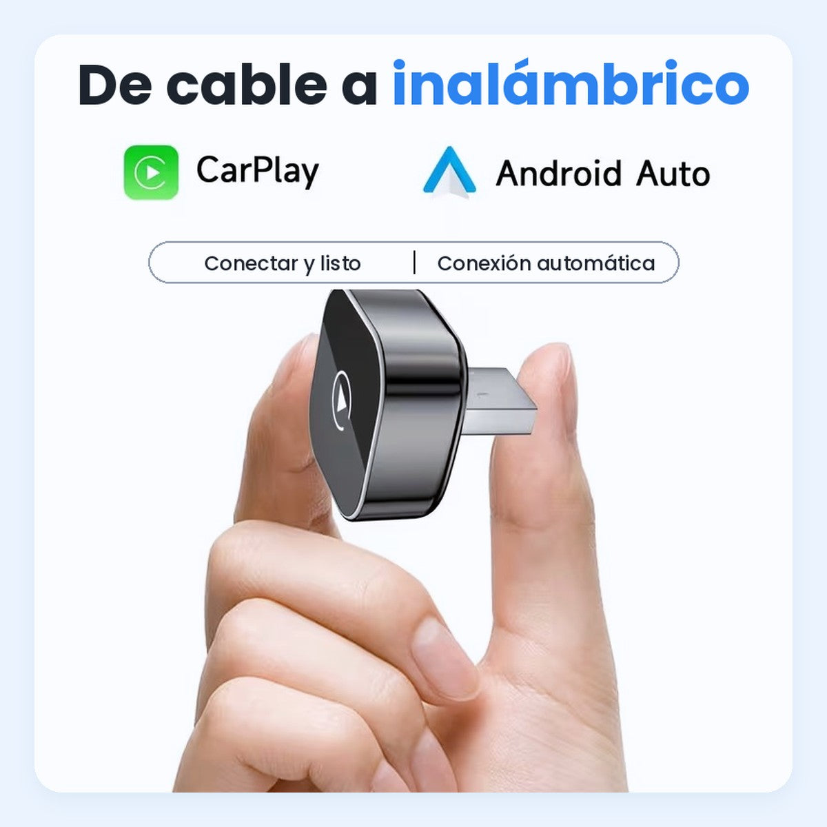 Adaptador CarPlay y Android Auto sin cables