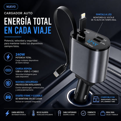 Cargador de auto 4 en 1 VoltDrive